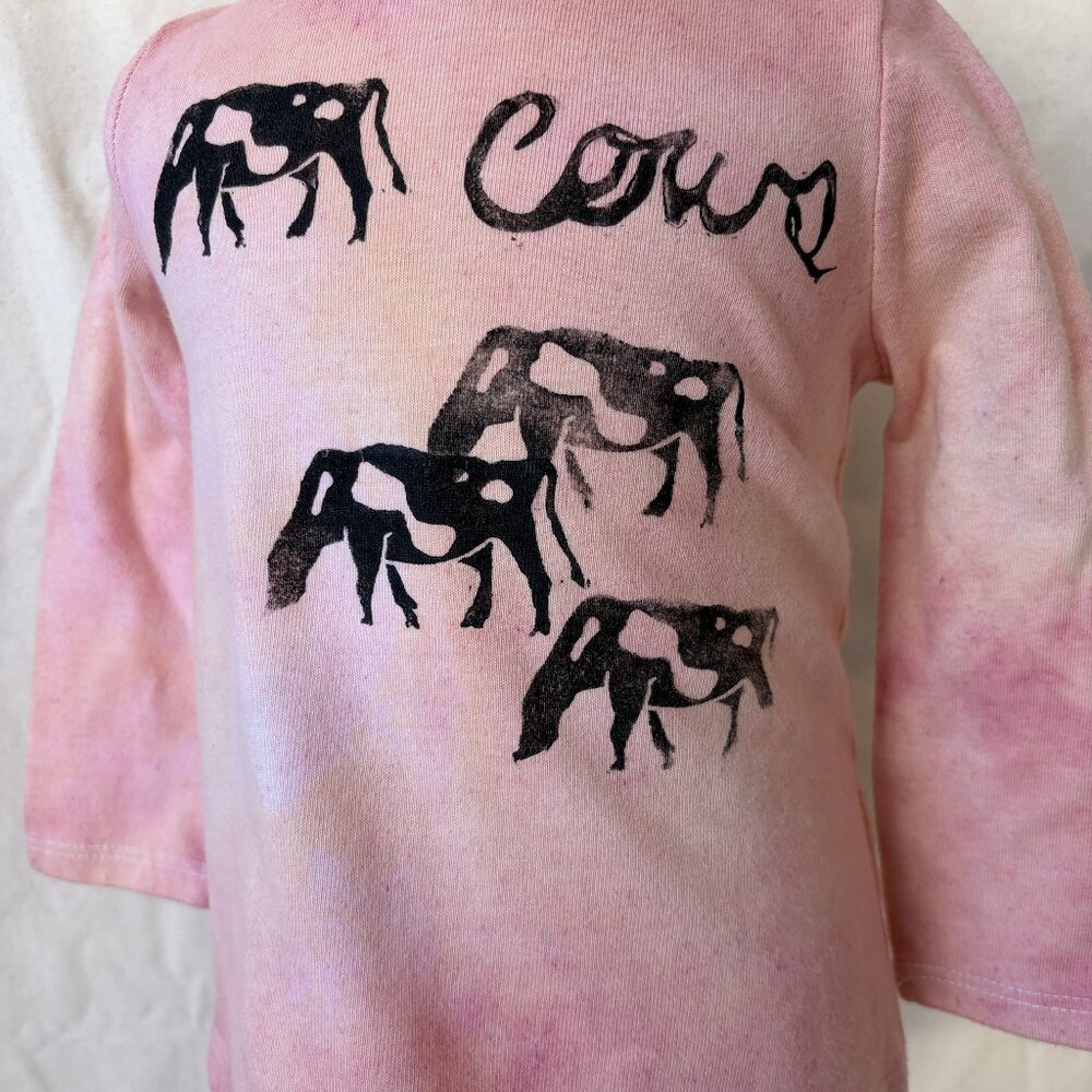 "Cows" Block Printed 18M Toddler Tee